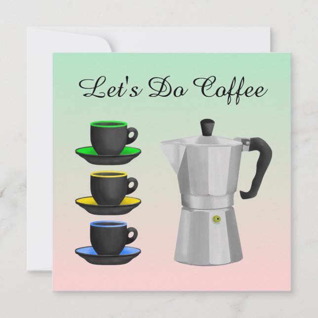 Italian Espresso Coffee Pot Invitation (Front)