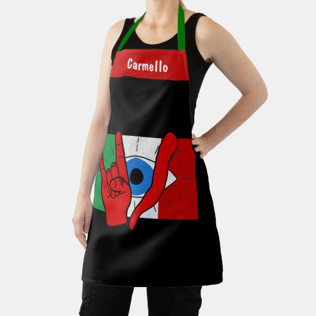 Italian Evil Eye Malocchio Protection Design Apron (Insitu)