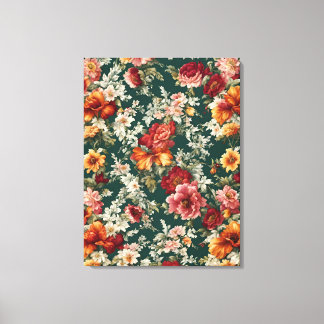 Italian Exquisite, Delicate Flowers with Greenery Canvas Print