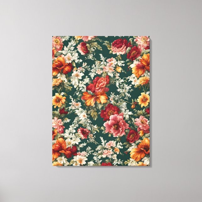 Italian Exquisite, Delicate Flowers with Greenery Canvas Print (Front)