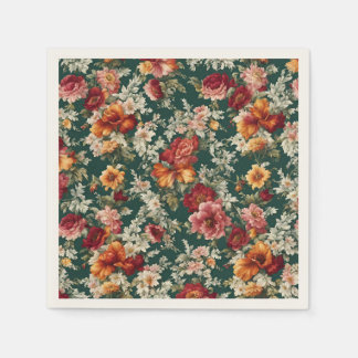 Italian Exquisite, Delicate Flowers with Greenery Napkin