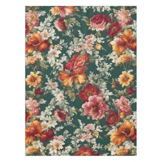 Italian Exquisite, Delicate Flowers with Greenery Tablecloth