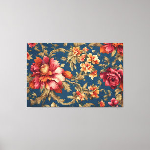 Italian Exquisite Vintage Grande Flowers Canvas Print