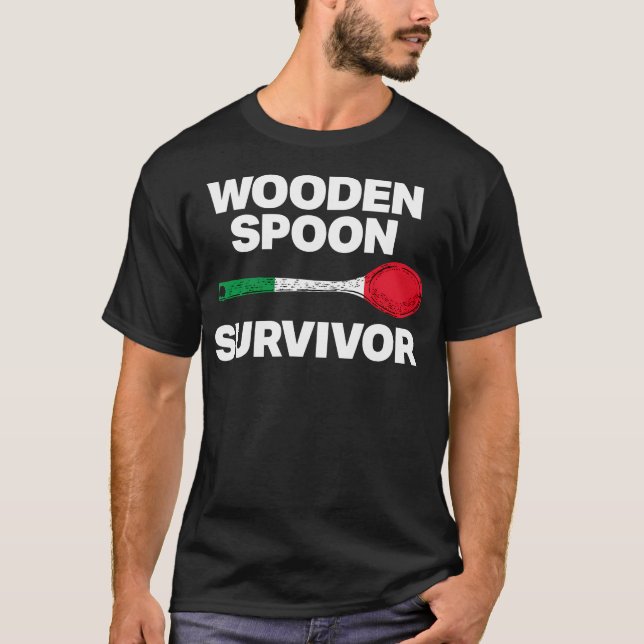  Italian Family - Funny Wooden Spoon Survivor T-Shirt (Front)