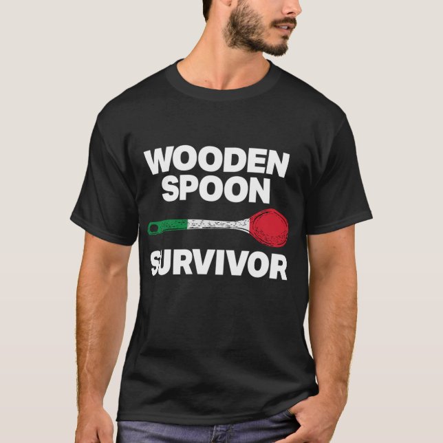 Italian Family - Funny Wooden Spoon Survivor T-Shirt (Front)