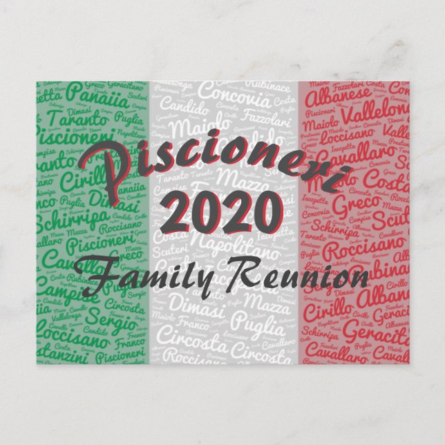 Italian Family Reunion Postcard Invitation (Front)