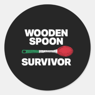 Italian Family Wooden Spoon Survivor Classic Round Sticker