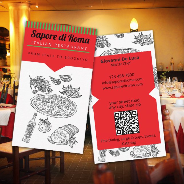 Italian Fine Dining Restaurant Chef Business Card (Creator Uploaded)