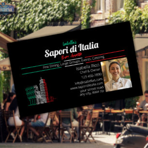 Italian Fine Dining Restaurant Chef Business Card