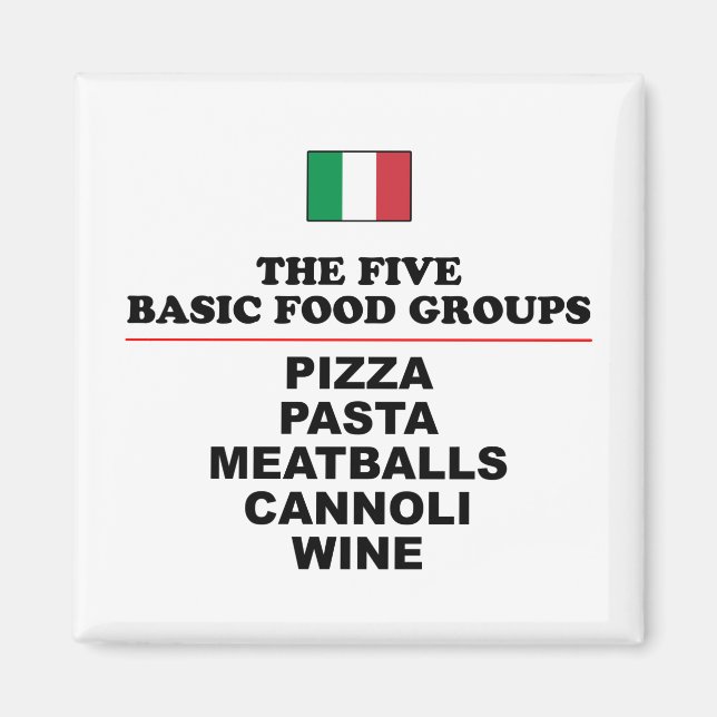 Italian Five Basic Food Groups Magnet (Front)
