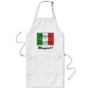 italian flag 3, Migo's Cucina, Mangia!!! Long Apron