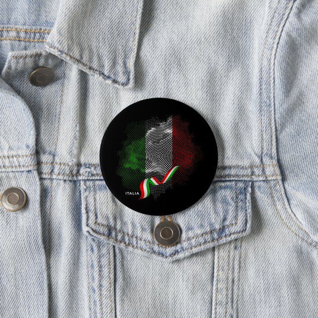 Italian flag 7.5 cm round badge (In Situ)