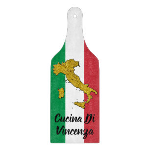 Italian Flag and Map Cutting Board