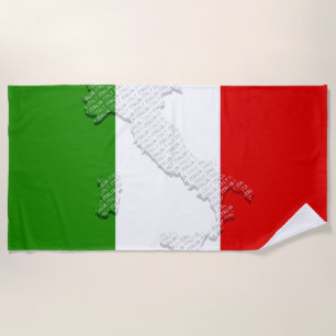 Italian flag beach towel