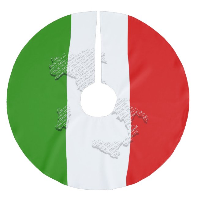 Italian flag brushed polyester tree skirt (Front)