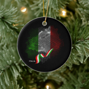 Italian flag ceramic tree decoration