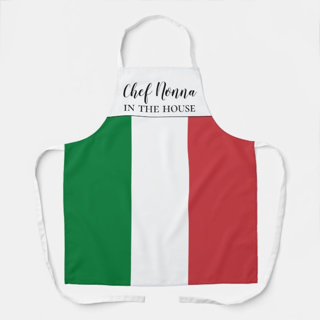 Italian Flag Chef Nonna Funny Gift Apron (Front)
