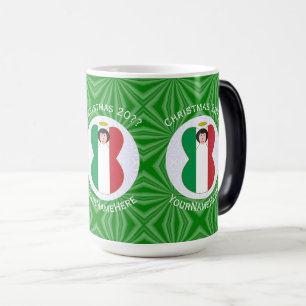 Italian Flag Christmas Angel Personalised Magic Mug