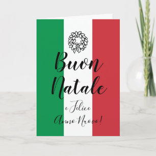 Italian flag Christmas greeting card   Buon Natale