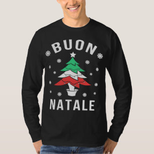 Italian Flag Christmas Tree Buon Natale T-Shirt