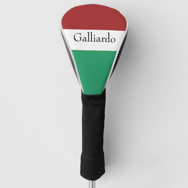 Italian Flag Colors Surname Name Custom  Golf Head Cover (Front)