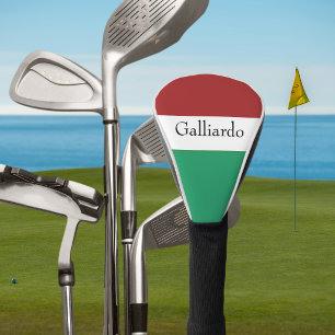 Italian Flag Colours Surname Name Custom Golf Head Cover