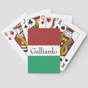 Italian Flag Colours Surname Name Custom  Playing Cards