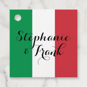 Italian Flag Colours Wedding Favour Tags