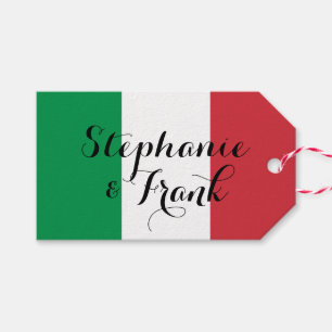 Italian Flag Colours Wedding Gift Tags