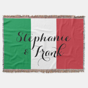 Italian Flag Colours Wedding Throw Blanket
