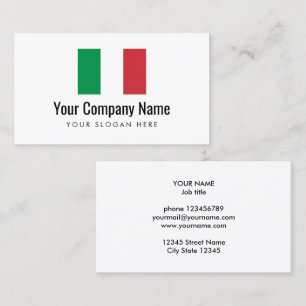 Italian flag company logo business card template