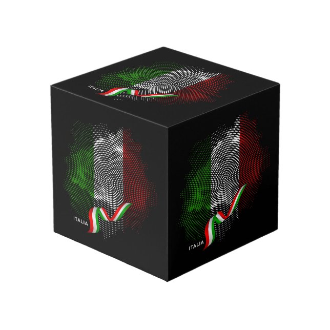 Italian flag cube (Front Angled)