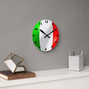 Italian Flag Design Round Clock