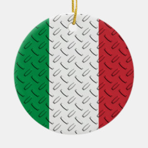 Italian Flag Diamond Plate Ornament