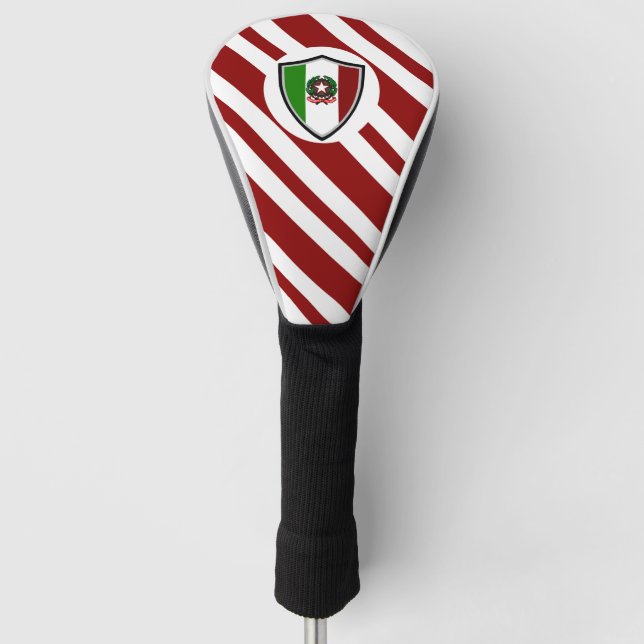 Italian flag-emblem golf head cover (Front)