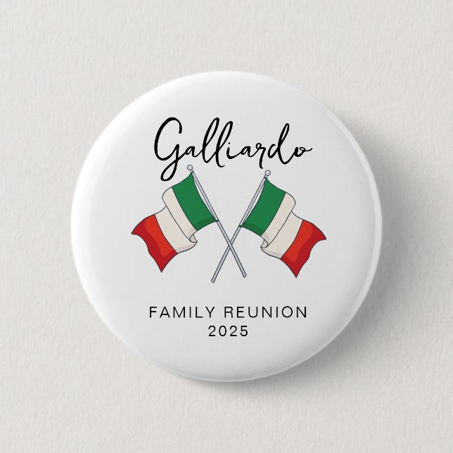 Italian Flag Family Reunion  6 Cm Round Badge (Front)