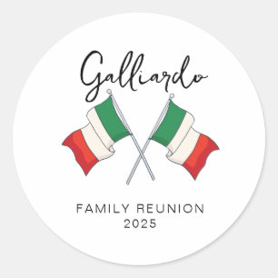 Italian Flag Family Reunion Classic Round Sticker