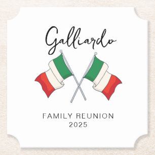 Italian Flag Family Reunion Paper Coaster