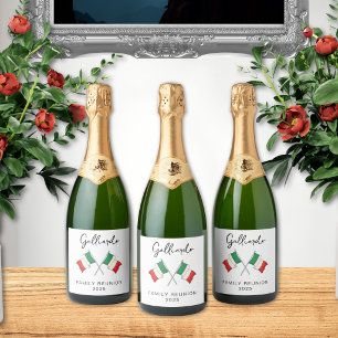 Italian Flag Family Reunion Sparkling Wine Label
