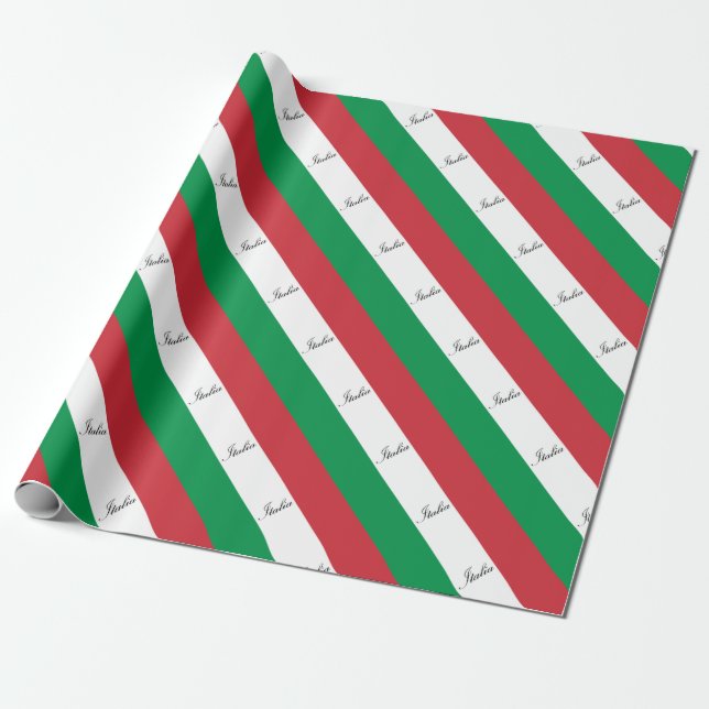 Italian Flag - Flag of Italy - Italia Wrapping Paper (Unrolled)