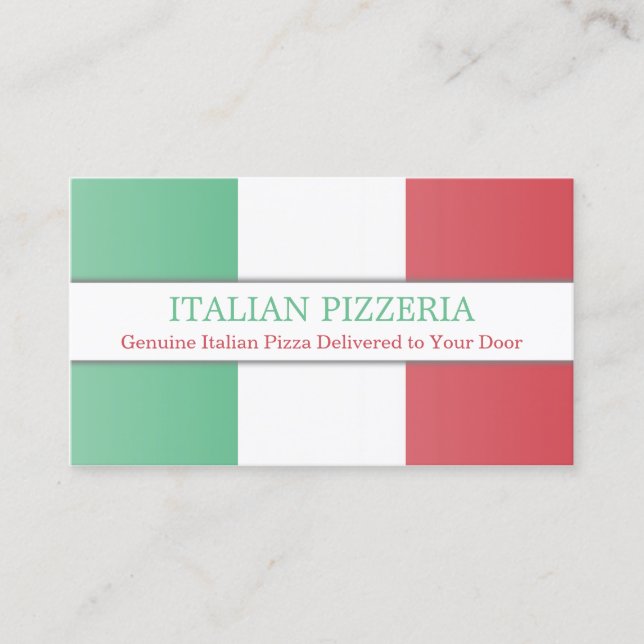 Italian Flag, Fully Customisable Business Card (Front)