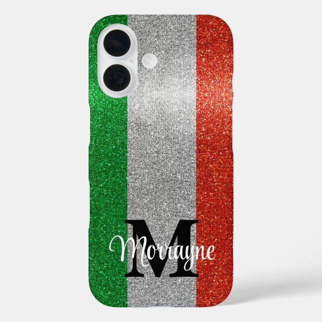 Italian Flag Glitter Rome Venice Italy Travel Case-Mate iPhone Case (Back)
