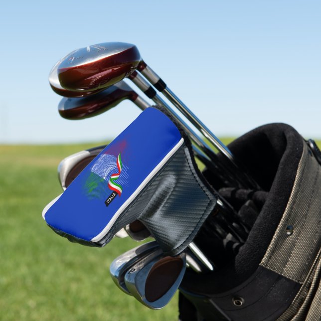 Italian flag golf head cover (In Situ)