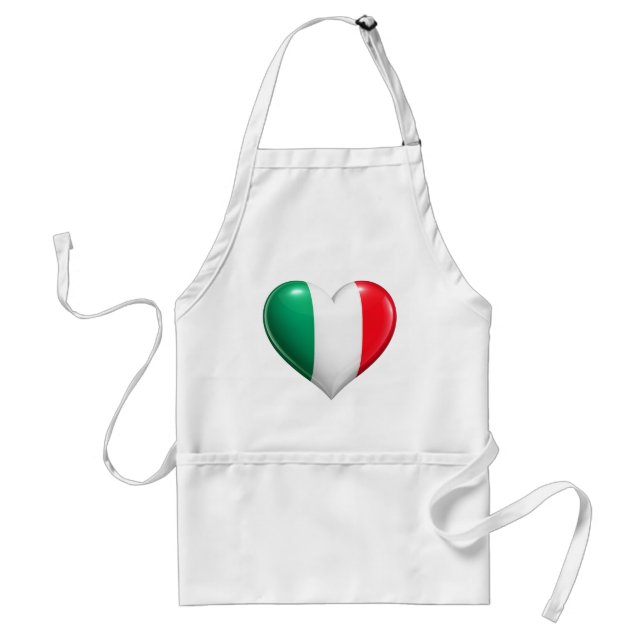 Italian Flag Heart Kitchen Apron (Front)