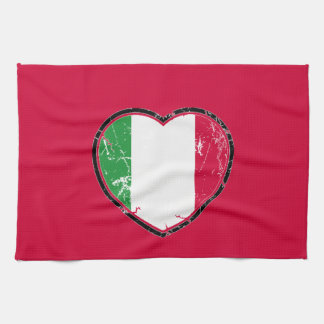Italian Flag Heart Kitchen Towel