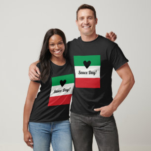 Italian Flag Heart Sauce Day T-Shirt
