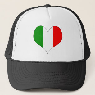 Italian Flag Heart Trucker Hat