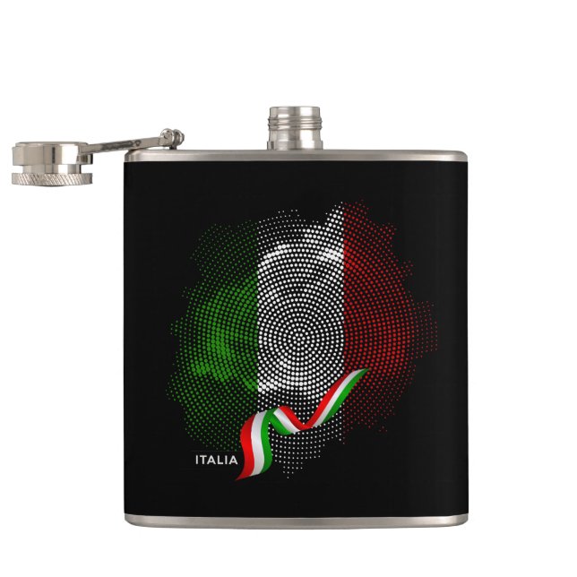 Italian flag hip flask (Opened)