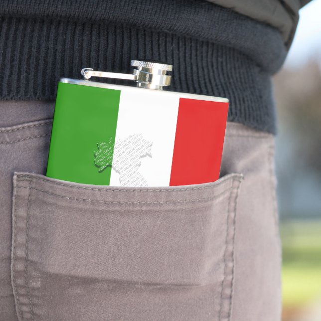Italian flag hip flask (In Situ)