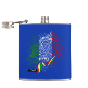 Italian flag hip flask
